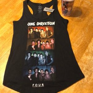One Direction 1D tank top - size S (NWT) & tumbler